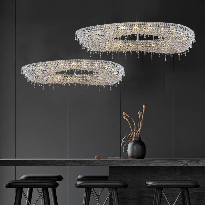 

Modern K9 Crystal Chandeliers Personality Luxury Crystal Hanging Lamps for Living Dining Room Villa Hotel Restaurant Decor