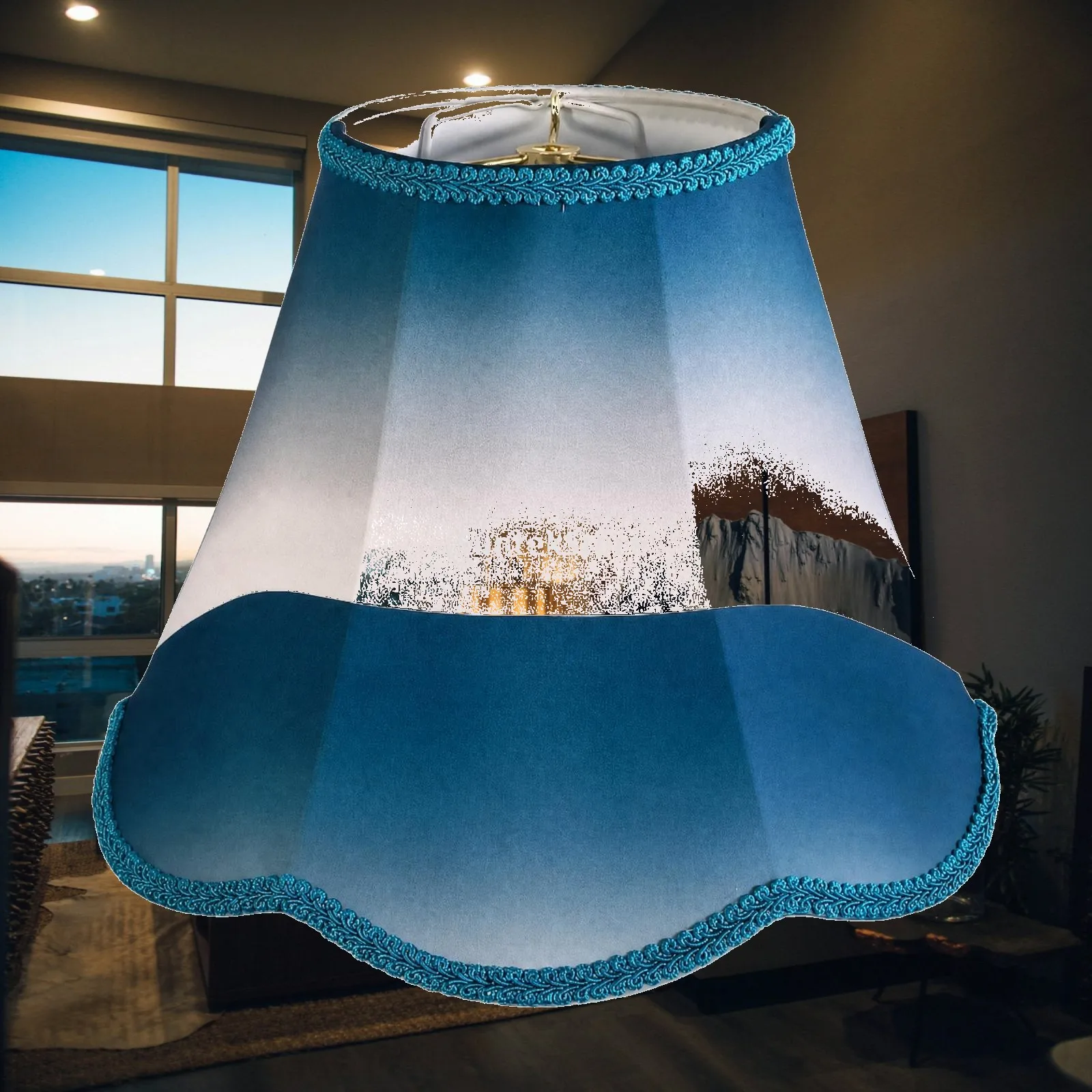 Soft Ambient Light Linen Lampshade for Table Lamp Stand with Metal Support Fits 1cm Top Ring for Living Room