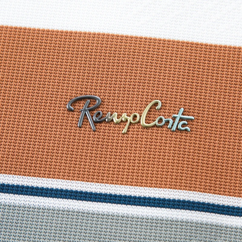 Summer new large size ice silk seamless men's polo shirt high quality brand short sleeve casual striped lapel POLO shirt men