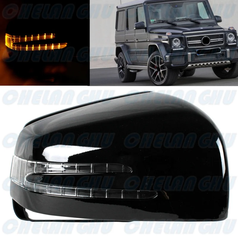 Right Side black painted Mirror Housing+LED turn Light for Benz W463 G500 W166 ML350 X166 GLS400 2013 2014 2015 2016 2017 2018