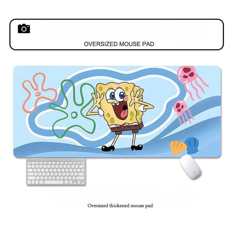 Neue SpongeBob Schwammkopf Mauspad Große Größe Spiel Büro Cartoon Lock Edge Rutschfeste Schreibtischunterlage Schlafsaal Schmutzabweisende Schreibtischunterlage