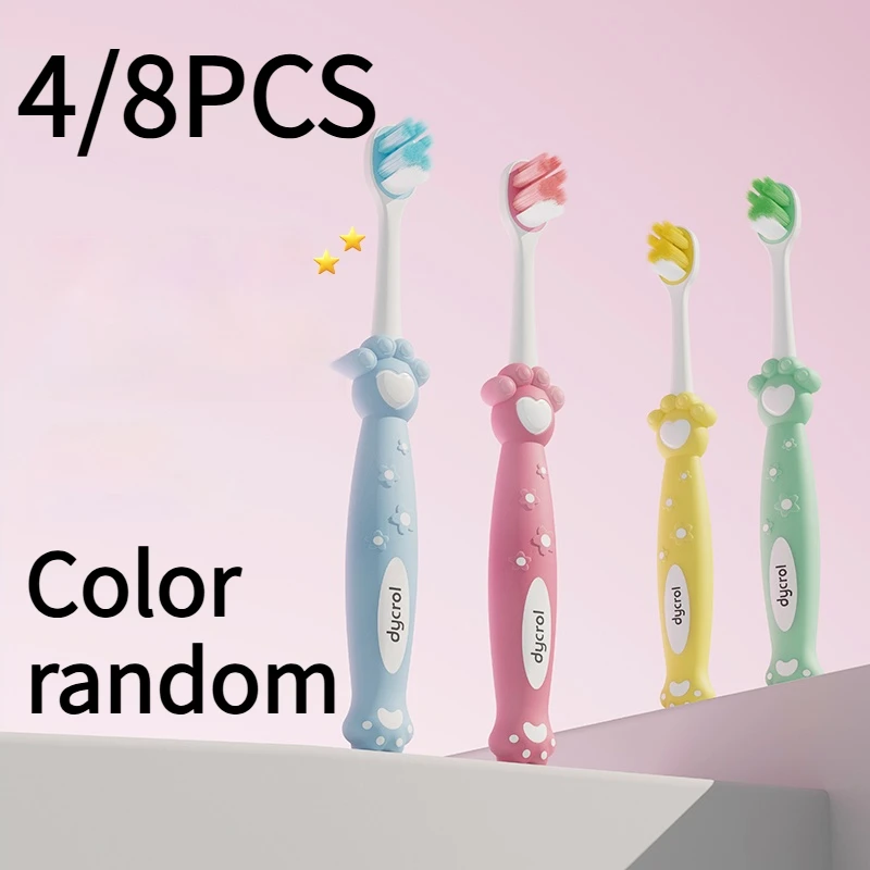 4/8Pcs Essential Household Items, Children's Toothbrush, Deep Cleaning Toothbrush, Convenient for Outdoor Travel, Great Gift for Holidays, Strong Cleaning Power, Christmas Gift
