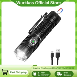 Wurkkos TS22 Flashlight Rechargeable 21700 with XHP70D HICRI LED 4500 Lm Magnetic Tail Cap and Reverse Charging for Hiking
