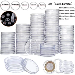 10-100pcs/lot Transparent Plastic Coinn Holder Coinn Collecting Box Case for Coinn Storage Capsules Protection Boxes Container