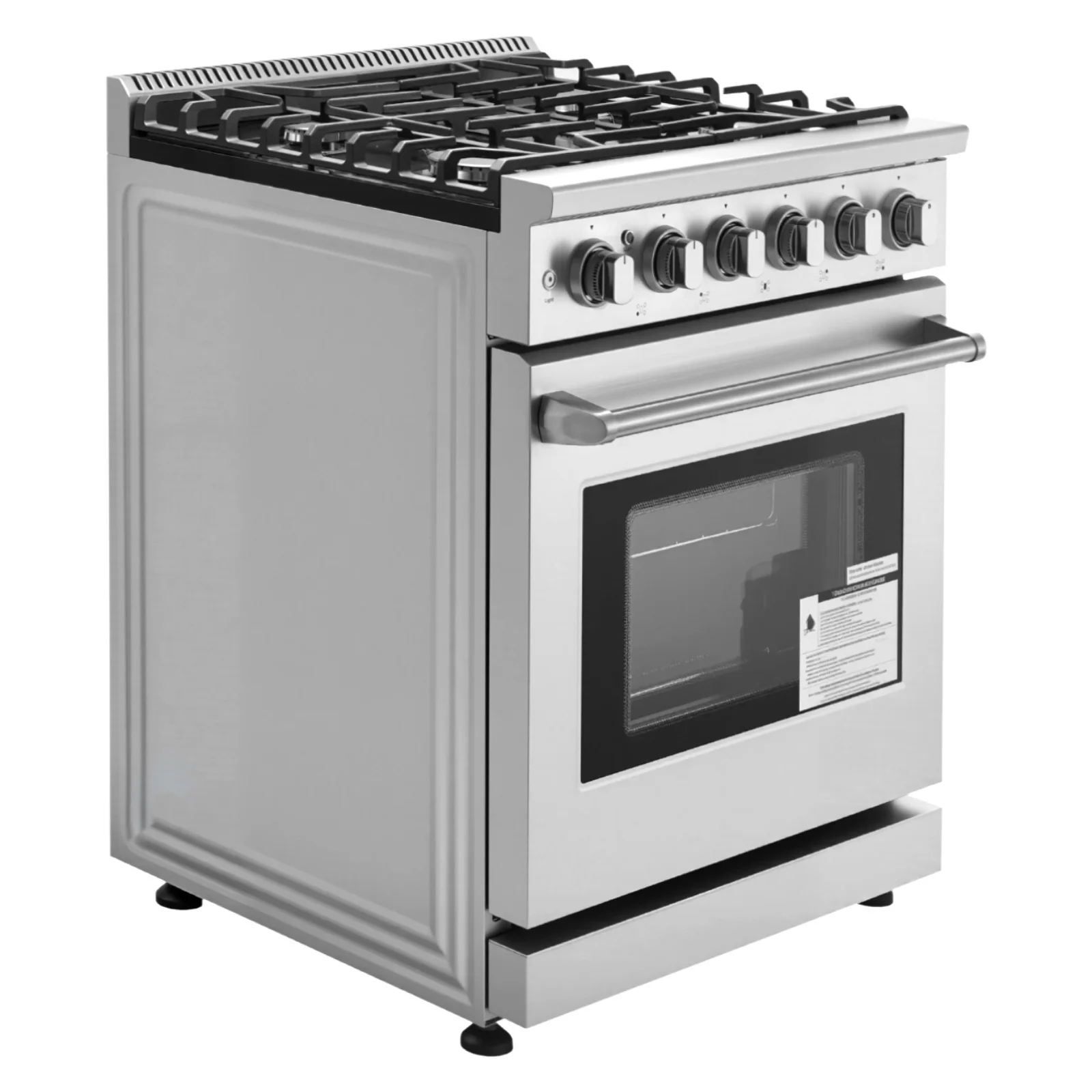 Gas Range Oven, 30 Inches Width, Freestanding Stainless Steel Stove and Oven with 5 Sealed Cooktop Burners, Easy Reach Racks, 4.8 Cu. Ft. Capacity, for Apartment, Home, Kitchen view 7