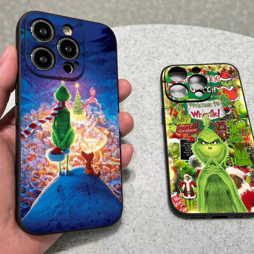 C-Weihnachten G-Green M-Monsters Handyhülle für iPhone 17 16 15 14 11 12 13 Mini Pro XS Max Plus Funda Shell