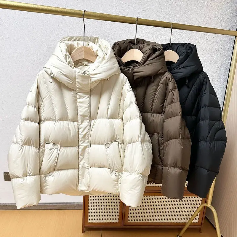 

2026 Winter Women's Down Jacket Fashion Loose Hooded Jacket
