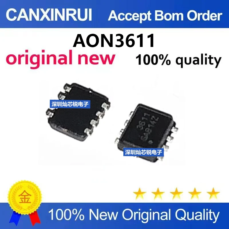 (5-100pieces)AON3611 DFN8 3611 30V Complementary MOSFET Field-Effect Transistor