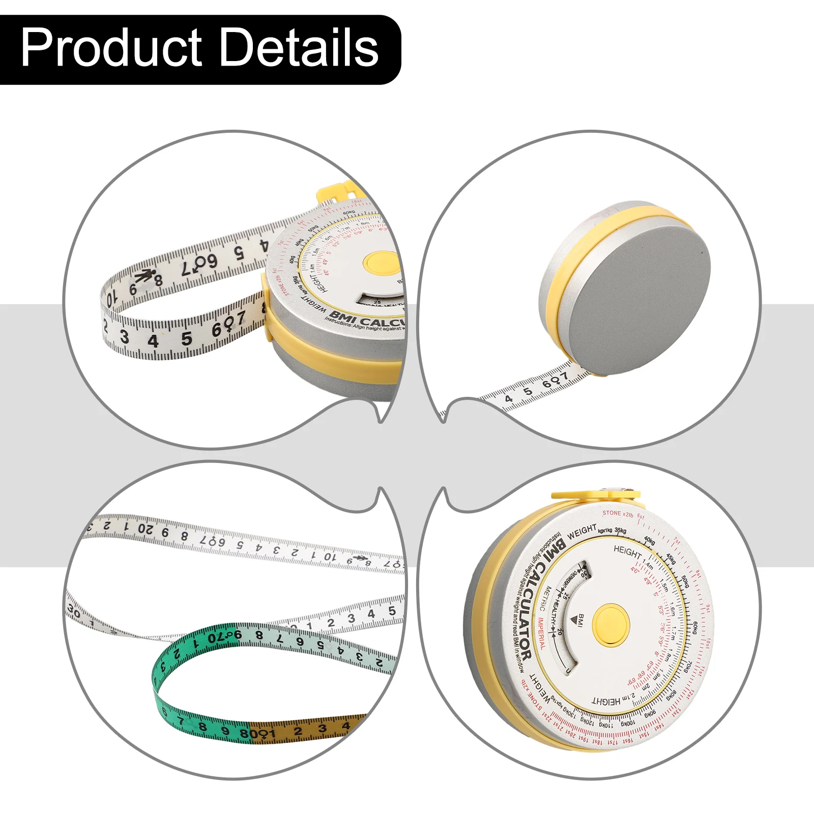 

1/3pcs Tape Measure BMI Body Mass Index Retractable Tape 150-200cm Calculator Diet Tape Measures Tools Sewing Flexible Ruler