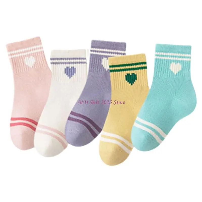 49me 5 أزواج أطفال بويز فتيات الجوارب الجوارب الرياضية الرياضية الرياضية الجوارب القطن #3