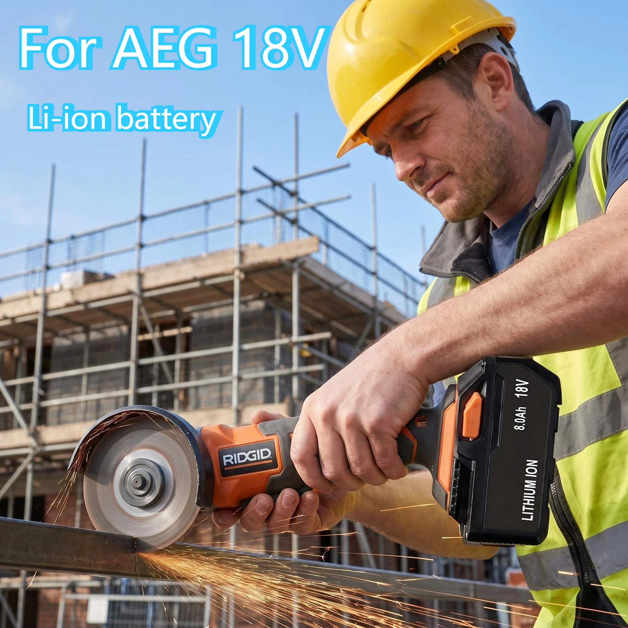 

High Capacity 18V 8000mAh Replacement Battery For AEG Ritchie RIDGID Cordless Electric Power Tool