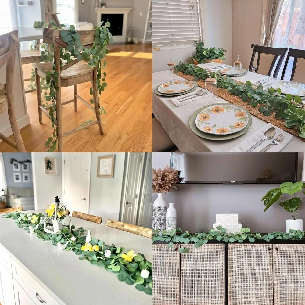 

Artificial Eucalyptus Garland - 120 Pack, 840Ft Long, for Wedding, Party, Home Decor