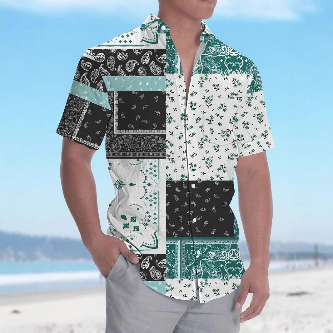 New Hawaii 3D Printed Short Sleeved Shirt, Loose Summer Men's Shirt