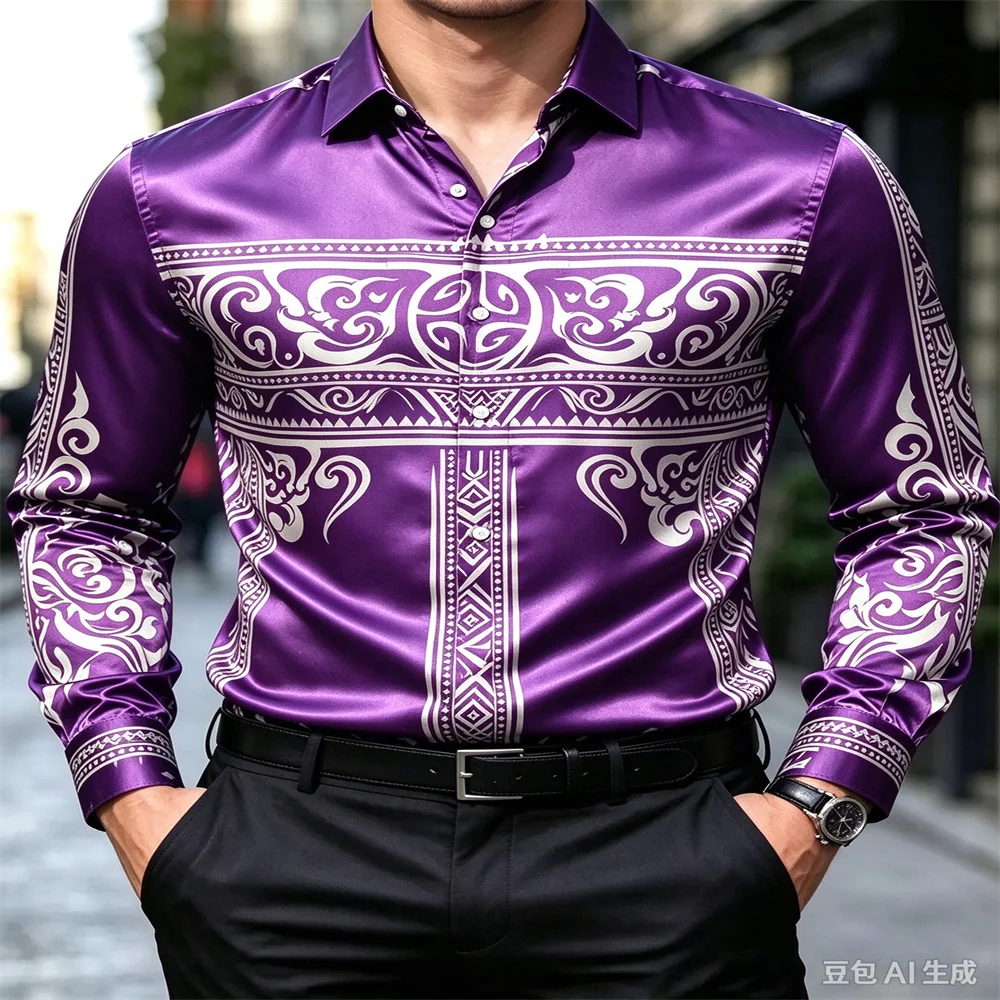 Luxury Satin Men Shirt, Vintag - Mens Satin Silk Dress Shirt recension och pris