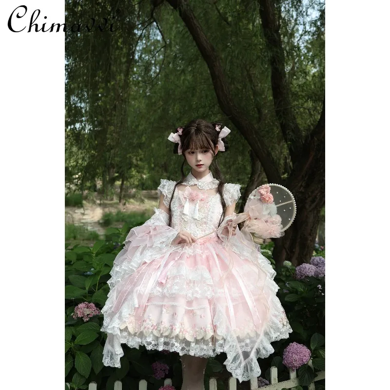 

Sweet Girl Original Design Chinese Style Lolita Jsk Suspender Dress 2026 Summer New Fashion Cute Princess Elegant Fairy Dress