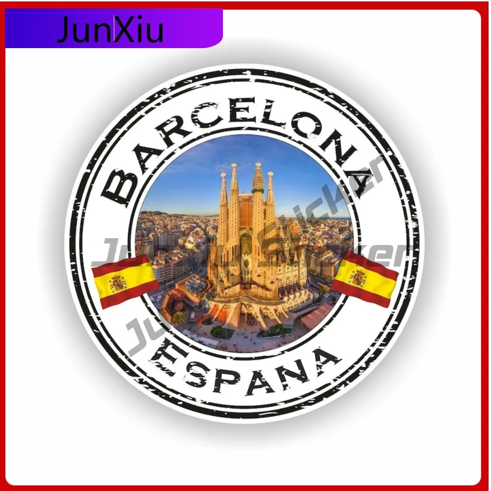 

Barcelona Espana Spain Trendy Laptop Anti Scratch Decal Graphic Seal Sticker Round Anti Scratch Accessory Durable
