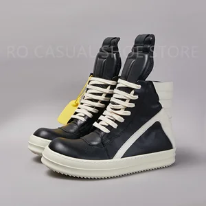 ريكس عبقرية أسود جلد عالية أعلى Geobasket أوينز جودة حذاء الرجال سحاب النساء أحذية رياضية عارضة أوينز تصميم الأحذية والأحذية أعلى 12 مبيعا جاكيت ريك غرايمز - رقم 8
