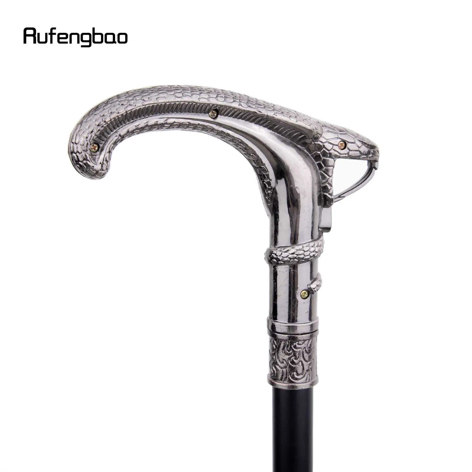 Snake Coiled Walking Stick with Hidden Plate Self Defense Fashion Cane Plate Halloween Cosplay Crosier Vampire Stick 93cm