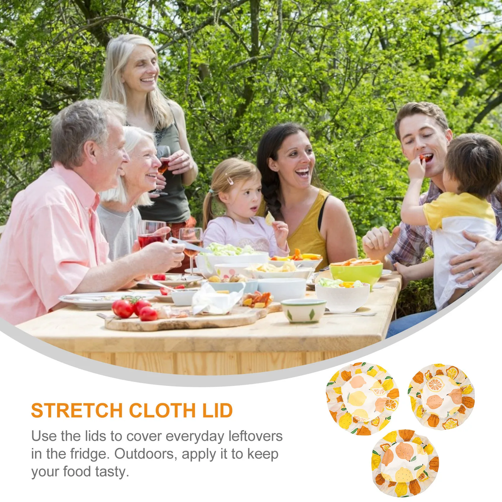 

1Set Food Preservation Bowl Covers Stretchable Elastic Cloth Lids Reusable Kitchen Accessories for Leftovers Storage