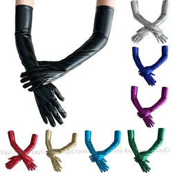 New Fashion Sexy Gloves Women Elegant Bright Skin Dinner Club Party Festival Prom Dancing Dress Up Black Long Mittens Punk G331