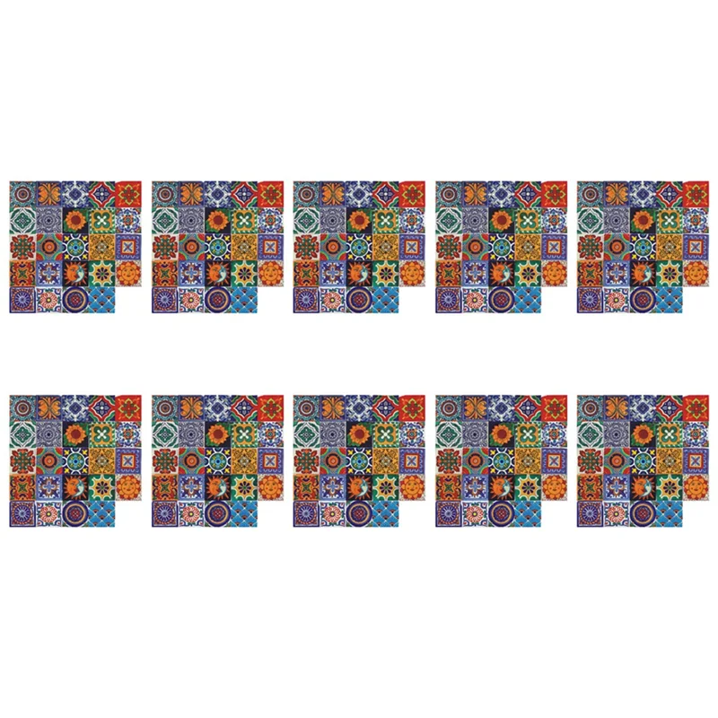 

AB46-240PCS Self Adhesive Mosaic Brick Tile 3D Sticker Kitchen Bathroom Wall Stickers -10Cm