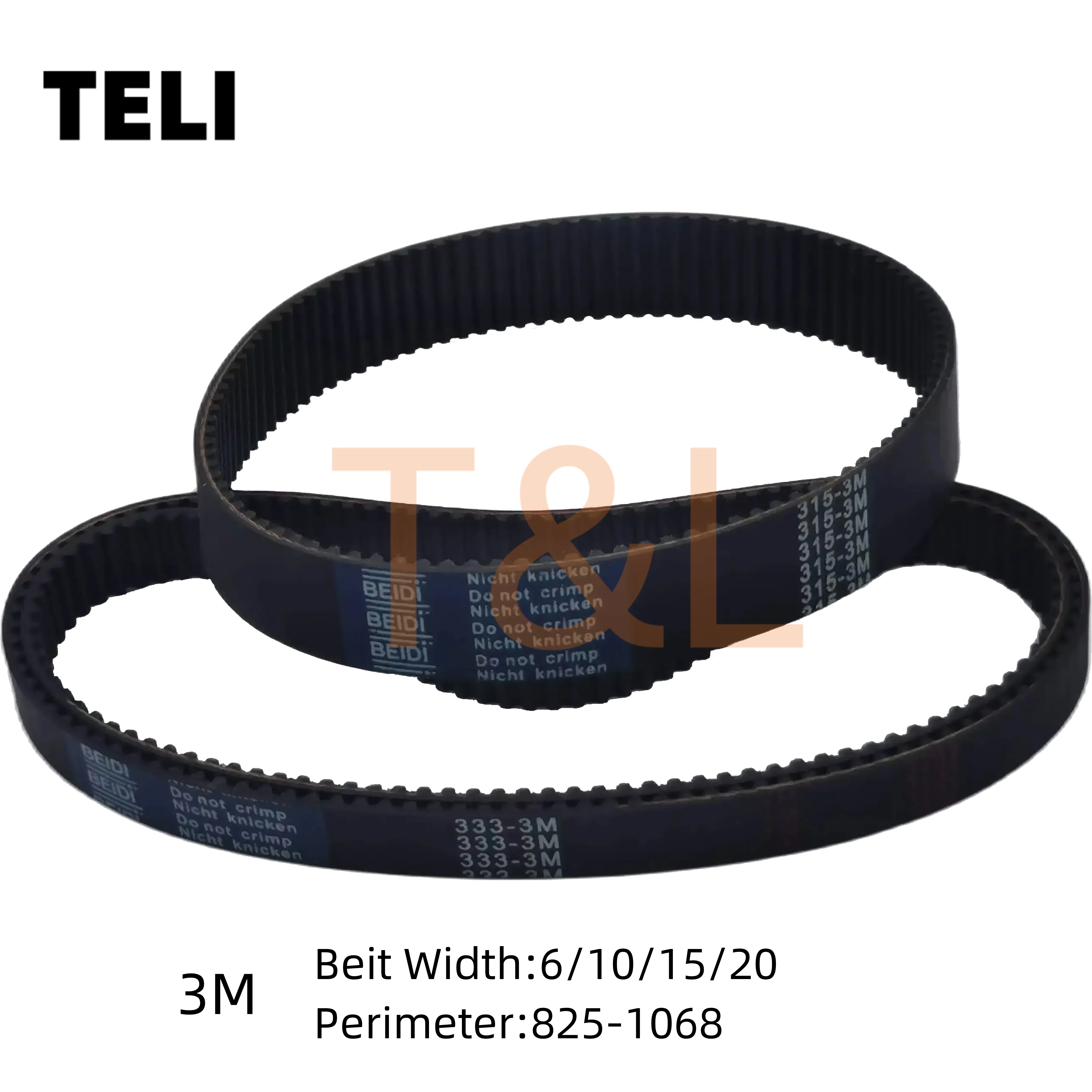 Timing Belt HTD3M Width 6/10/15/20mm Perimeter 825-1068mm