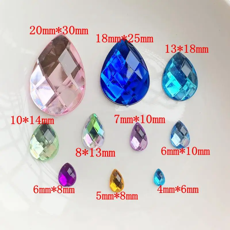 Beautiful acrylic Rhinestone Wedding Decoration flat back DIY jewelry making accessories nail rhinestones various sizes