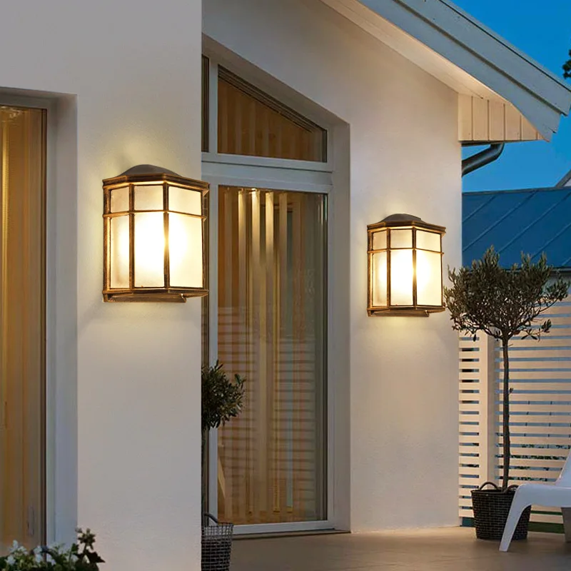 Outdoor moisture-proof light waterproof and dustproof corner light bathroom aisle wall door light garage aluminum outdoor wall l