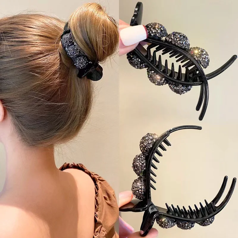 Elegant Mesh Bow Barrette - Versatile Bun Grip for Updo Styles