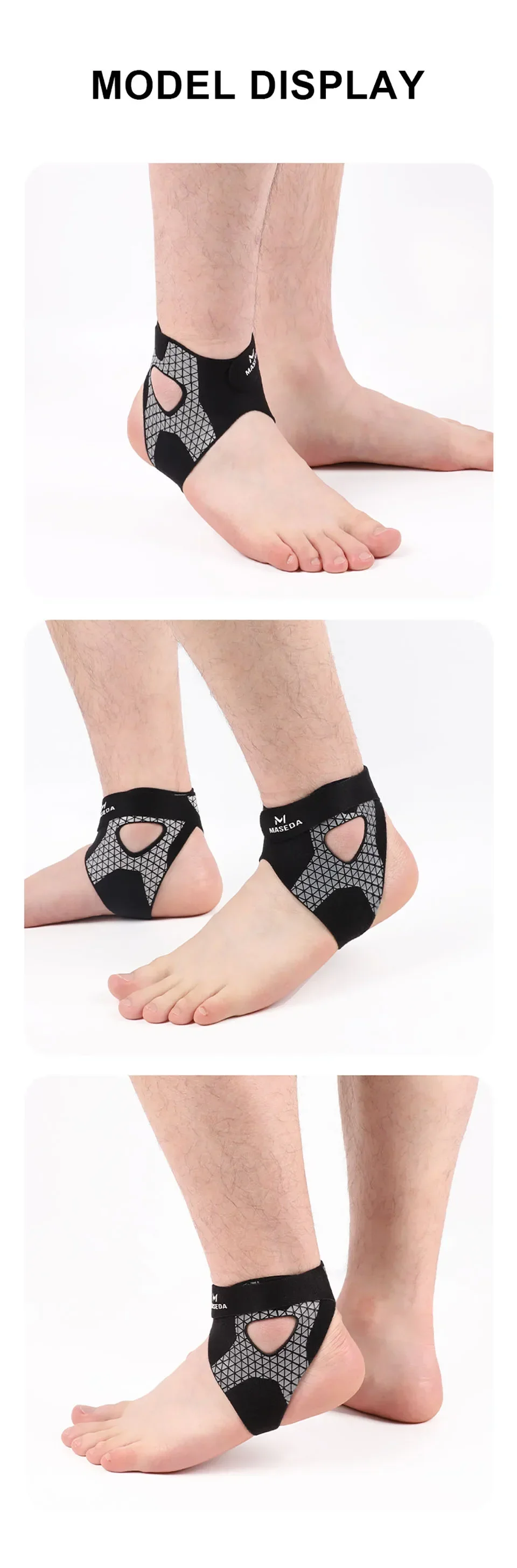 1-10 Stück S/M/L Leichte, atmungsaktive Knöchelbandage mit verstellbarem Riemen, Sportverletzungsschutz für die Vorbeugung von Verstauchungen im Fitnessbereich – Detail 9