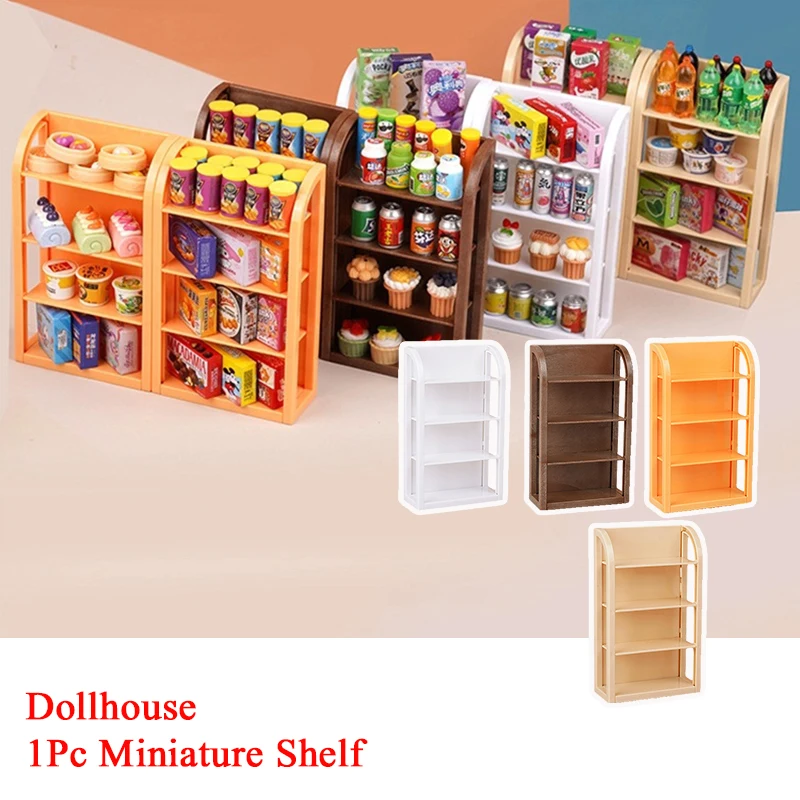 

Plastic Shelves Miniature Supermarket Shelf Display Stand Storage Rack Scene Decor Toy Doll House Accessories