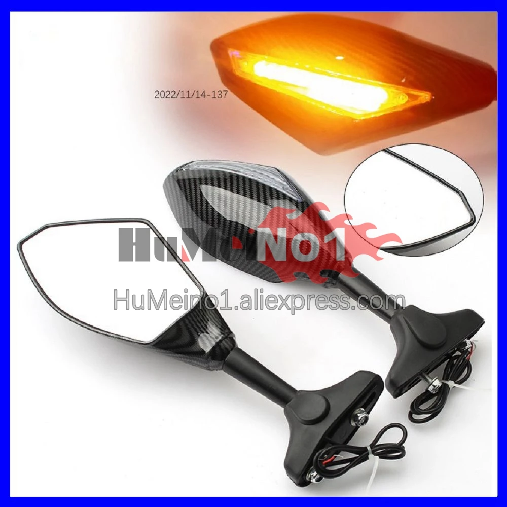 2X Turn Lights Side Mirrors For SUZUKI GSX R1000 K7 GSXR 1000 CC 1000CC GSXR1000 07 08 2007 2008 Turn Signal Rearview Mirrors