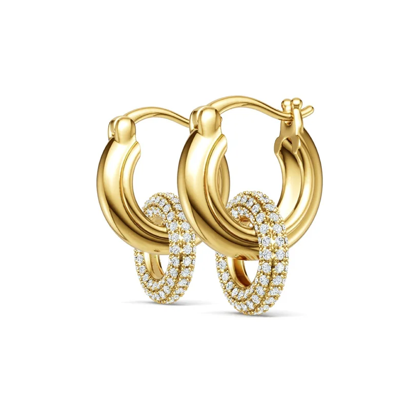 

E16369 Lefei Fashion Trend High Quality Classic Moissanite Circle Earring For Women Real 925 Sterling Silver Party Jewelry Gift