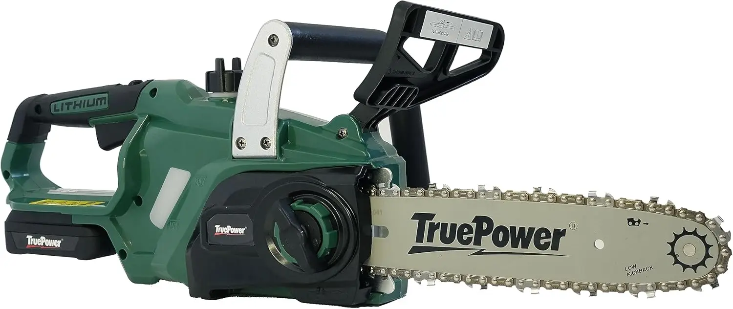 Truepower 20V Chainsaw 10"" Lithium Ion W/ 2.0Ah Battery & Fast Charger, 10-Inch Cordless Electric Battery Power Chainsaw,