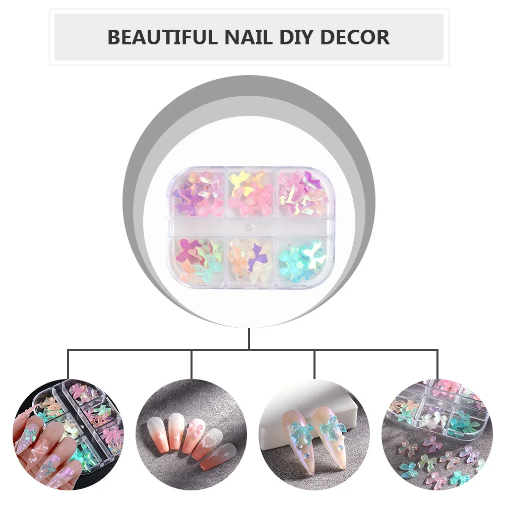 

Exquisite Nail DIY Ornament Girl Manicure Bowknot Decors Unique Smooth Surface Compact Size Practical Long-Lasting Use