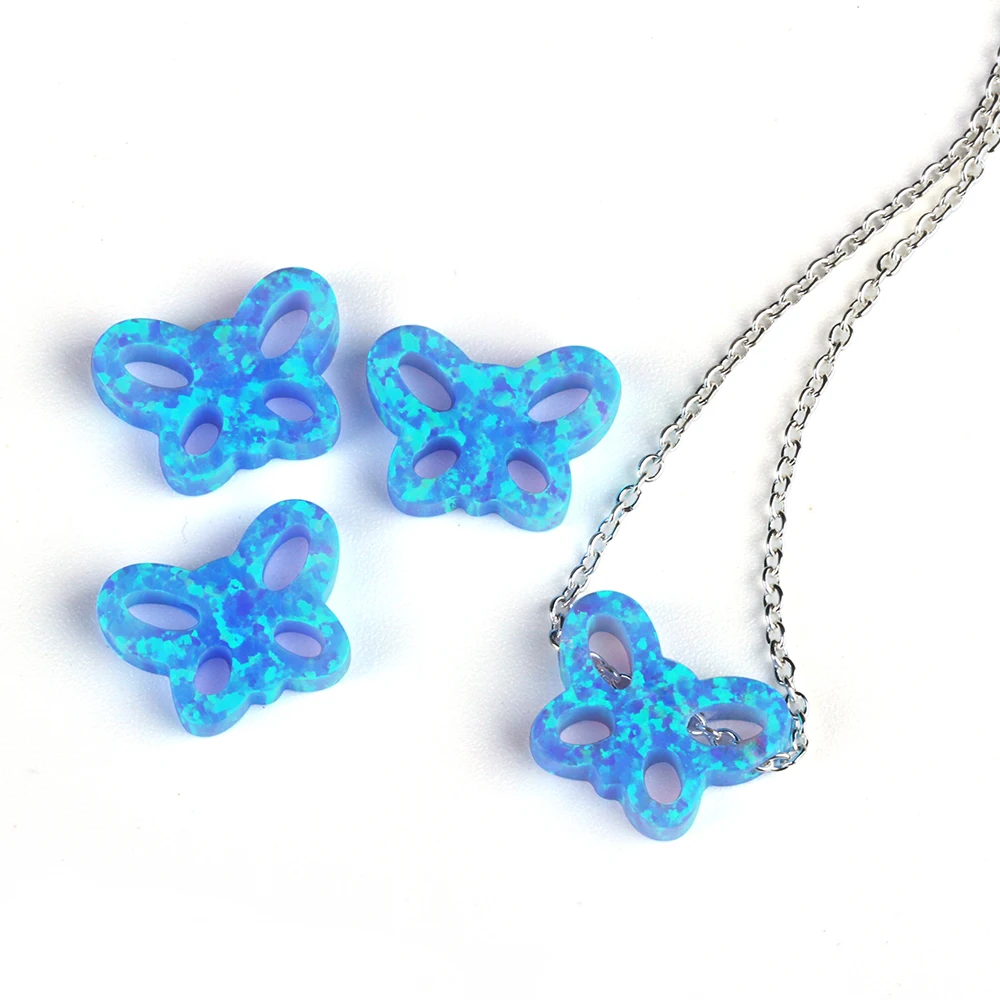 

20pcs 50pcs/Lot Lovely Insect Butterfly Beads for Jewelry Making Water Blue Opal Charms