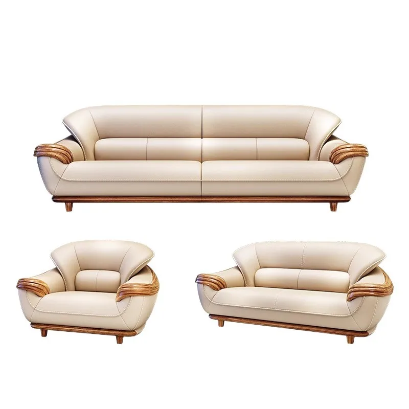 

Modern new Chinese style, ebony wood sofa, first layer cowhide