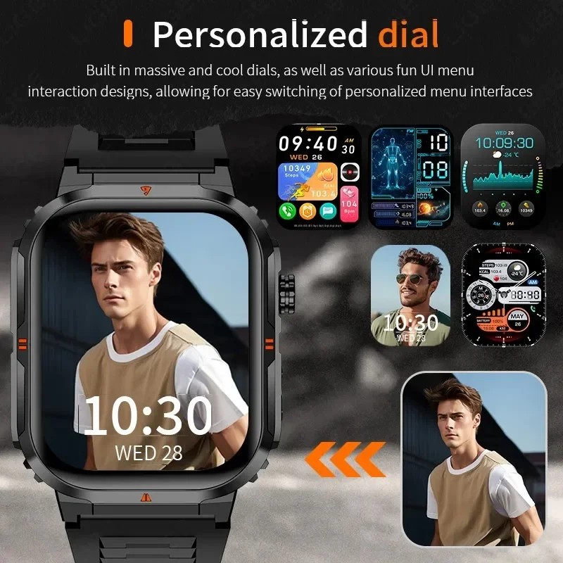 2025New For Xiaomi Men Smart Watch 3ATM Waterproof Military Sport Fitness Women Smart Bracelet Blood Pressure Monitor Smartwatch