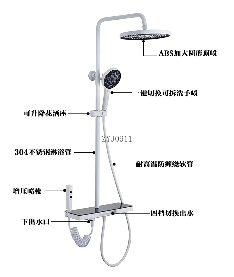 Set Pancuran Termostatik Rak Kamar Mandi Pancuran Pistol Semprot Pancuran Digital