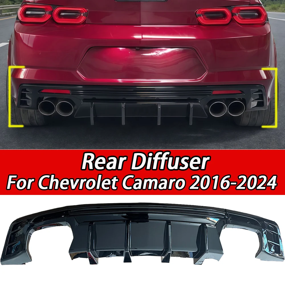 

Rear Bumper Diffuser Splitter For Chevrolet Camaro LT LS RS SS ZL1 2016-2024 2018 2019 2020 2021 Rear Valance Diffuser body kit