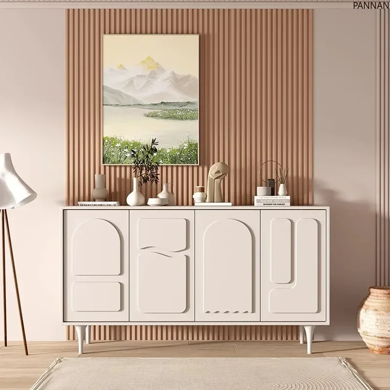 Cream wind style shoe cabinet Entrance cabinet Light luxury high-end living room decorative storage side cabinet