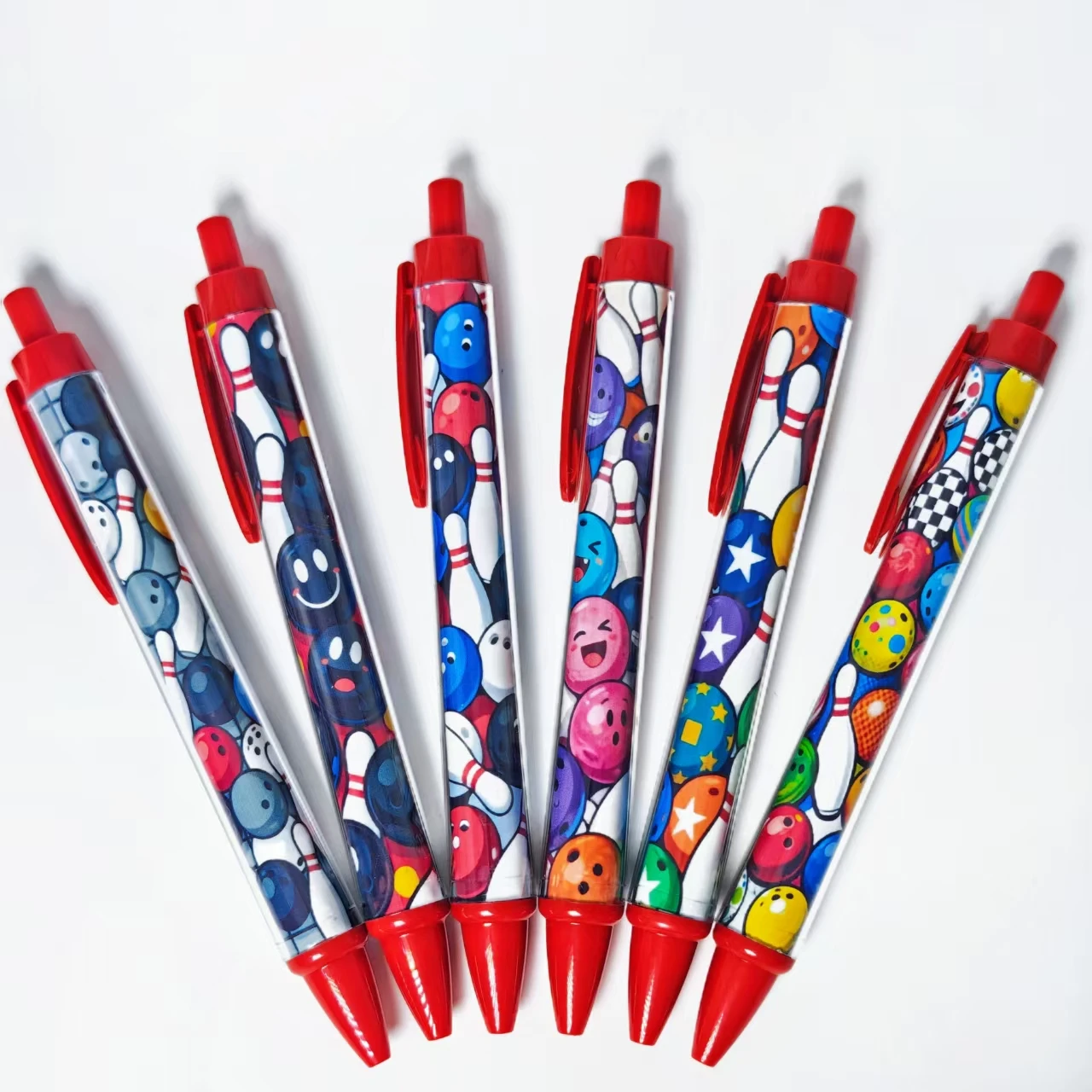 

6 шт./12 шт., креативная ручка для боулинга, шариковая ручка, повседневная офисная открытая сезонная студенческая обучающая канцелярская ручка, подарочная ручка