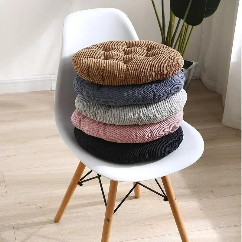 Simple Thickened Corduroy Round Cushion Fat Cushion Tatami Floor Cushion 30cm/40cm/45cm Chair Cushion Cojines Decorativos 의자 매트