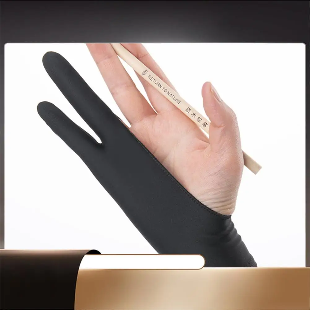 10 Pack Artist Drawing 2 Finger Anti-Fouling Drawing Gloves For Any Graphics Tablet Digital Drawing-N35R