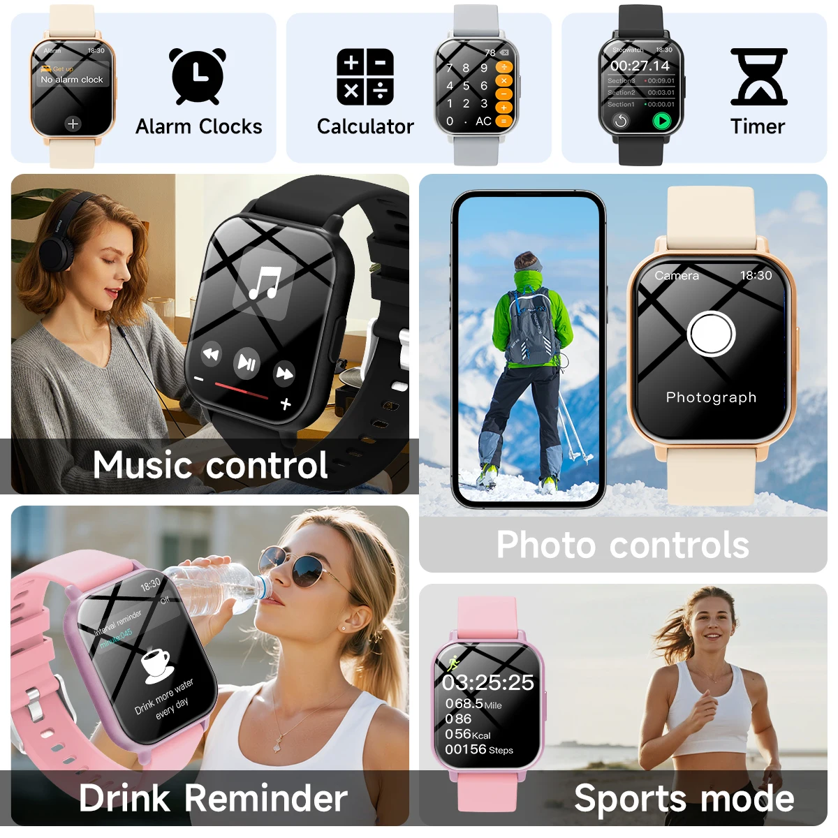 Kids Smartwatch 1.83-inch Screen Bluetooth Call/Music Camera Control Message Push 260mAh Battery Parent-child interaction Watch
