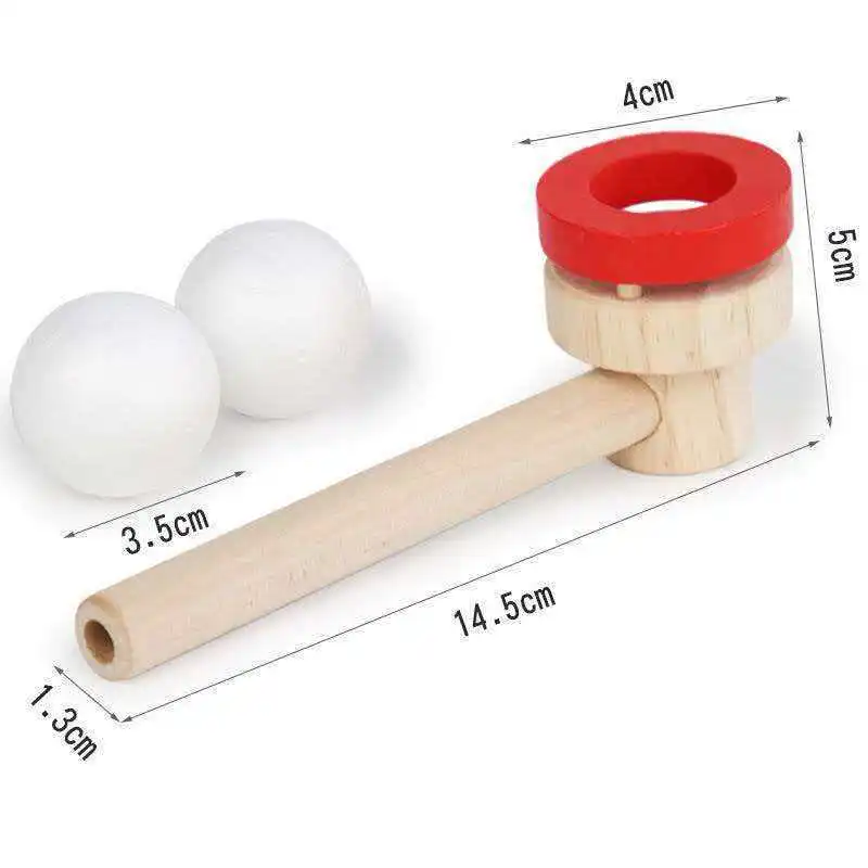 Classic Wooden Game Floating Ball Blow Pipe & Balls Blowing Toys Training Lung Capacity Montessori Early Learning Fun - view 5