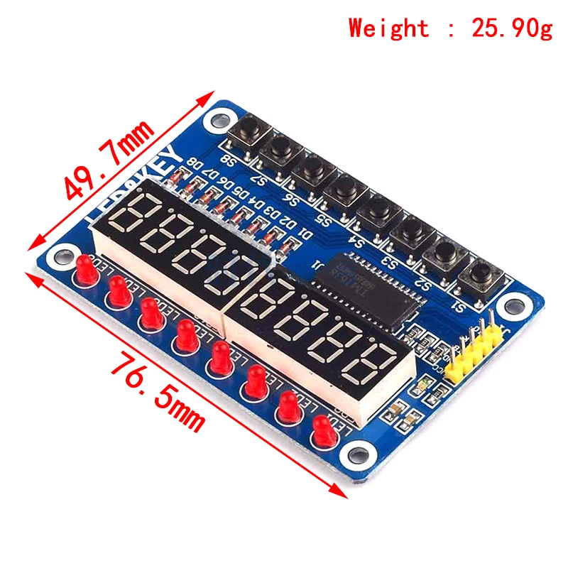 Tampilan kunci modul TM1638 untuk AVR Arduino New 8-Bit LED Digital Tube 8-Bit