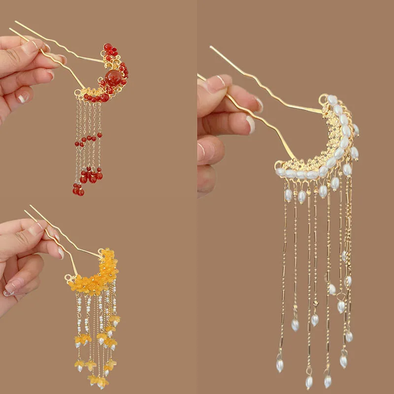 

Pearl tassel hairpins, Hanfu accessories, women's new Chinese-style hairpins, hair ornaments, hairpins and other accessories
