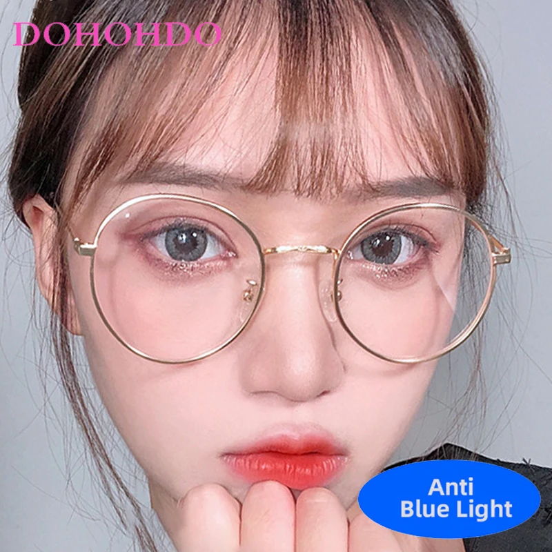 

Popular Classic Metal Round Blue Light Blocking Glasses For Women Men Brand Designer Optical Glasses For Office Work Lentes Очки