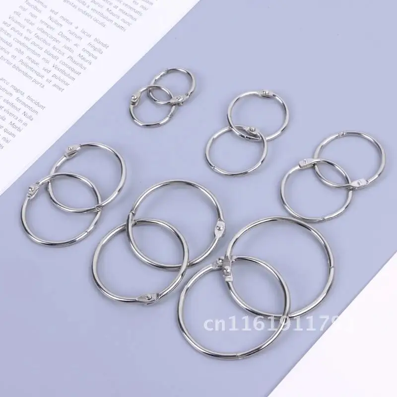 10pcs Metal Binder Ring Loose Leaf Book Binder Hoop Ring Multifunctional Keychain Circle Book Binder Hoop Office Binding Supply